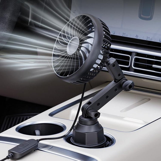 SHUNWEI 12V/24V Car Cup Holder Fan With USB Single Head, SD-2701