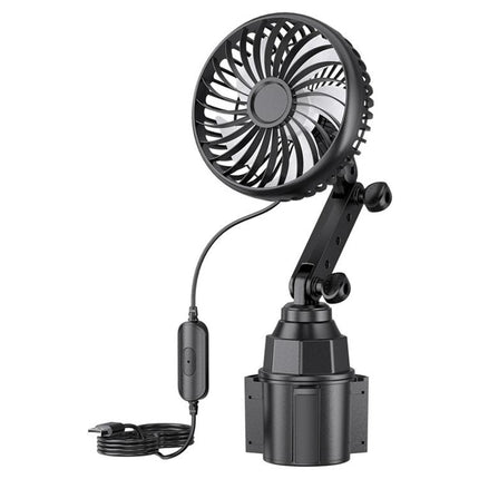 SHUNWEI 12V/24V Car Cup Holder Fan With USB Single Head, SD-2701