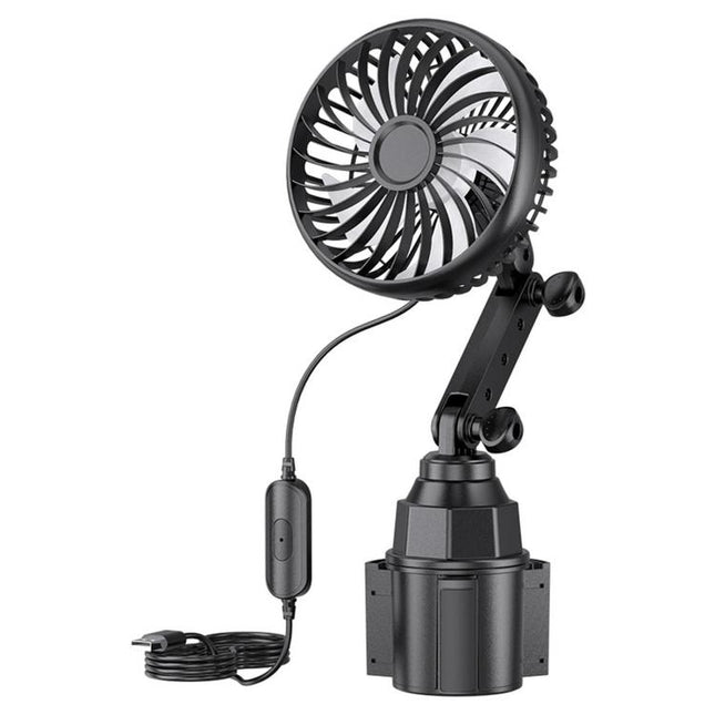 SHUNWEI 12V/24V Car Cup Holder Fan With USB Single Head, SD-2701