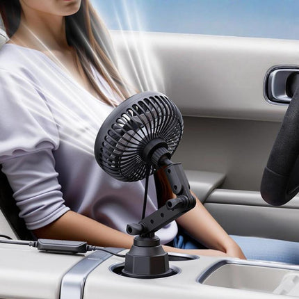 SHUNWEI 12V/24V Car Cup Holder Fan With USB Single Head, SD-2701