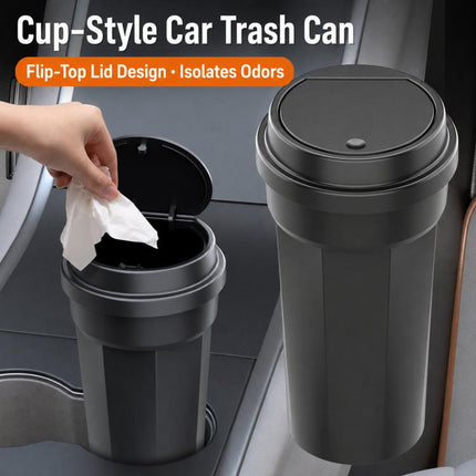 Multifunctional Car Trash Can Mini Vehicle Storage Bucket & Ashtray, Car Trash Can With Lid