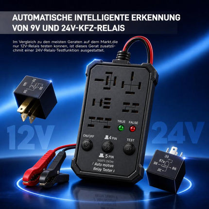 12V 24V Automotive Relay Tester 5-Socket Universal 4-Pin & 5-Pin Auto Relay Diagnostic Tool