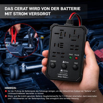 12V 24V Automotive Relay Tester 5-Socket Universal 4-Pin & 5-Pin Auto Relay Diagnostic Tool