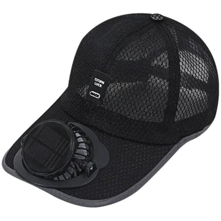 Solar Fan Hat with 3-Speed Adjustable Cooling Rechargeable Sun Cap Mesh Breathable Baseball Visor