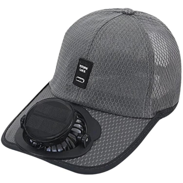 Solar Fan Hat with 3-Speed Adjustable Cooling Rechargeable Sun Cap Mesh Breathable Baseball Visor