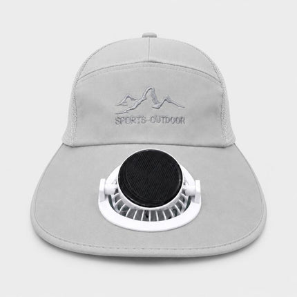 Wide Brim Solar Fan Hat with Smart LED Power Display Type-C Rechargeable UV Sun Cap, 600mAh, 300mAh