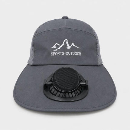Wide Brim Solar Fan Hat with Smart LED Power Display Type-C Rechargeable UV Sun Cap, 600mAh, 300mAh