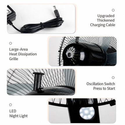 Solar Pedestal Fan With 18000mAh Battery 16 inch Standing Fan