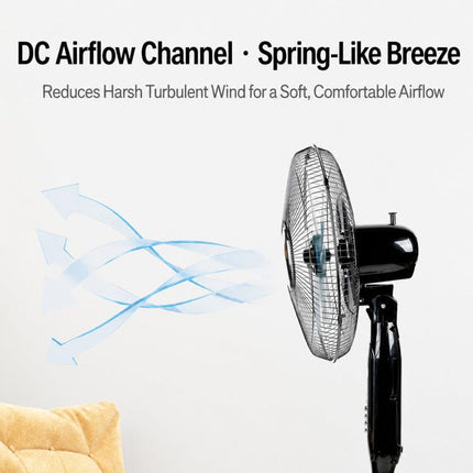 Solar Pedestal Fan With 18000mAh Battery 16 inch Standing Fan