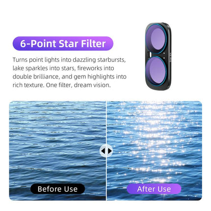 For Insta360 Luna Ultra aMagisn Magnetic Lens Filter, Adj CPL/UV/Black Mist/VND2-32/LPR, Adj CPL/UV/Black Mist/VND2-32, Adj CPL/VND2-32, ND8/16/32/64/128, Adjustable CPL Filter, 1/4 Black Diffusion, LPR, VND2-32, ND8, ND16, ND32, ND64, ND128, 6-Point Star