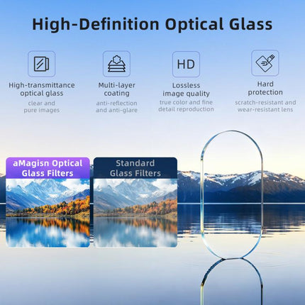 For Insta360 Luna Ultra aMagisn Magnetic Lens Filter, Adj CPL/UV/Black Mist/VND2-32/LPR, Adj CPL/UV/Black Mist/VND2-32, Adj CPL/VND2-32, ND8/16/32/64/128, Adjustable CPL Filter, 1/4 Black Diffusion, LPR, VND2-32, ND8, ND16, ND32, ND64, ND128, 6-Point Star