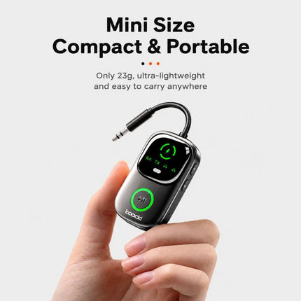 Toocki 2-in-1 Bluetooth 5.4 Transmitter Receiver AUX 3.5mm Wireless Audio Adapter with Power Display, BT-05