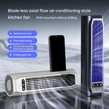 E7 Digital Display Desktop Tower Fan For Home Punch-Free Wall Mount & Table Fan With Phone Holder
