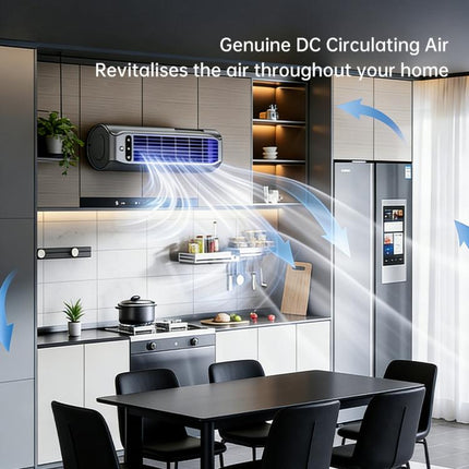 E7 Digital Display Desktop Tower Fan For Home Punch-Free Wall Mount & Table Fan With Phone Holder