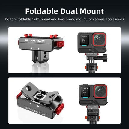 For Insta360 Ace Pro 2 / X5 Flymile Locking Extension Adapter Magnetic Quick Release Base