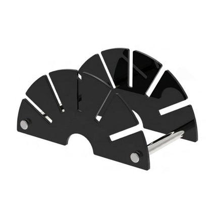 Fan-Shaped Acrylic Desk Organizer Compact Mail Sorter and Letter Holder for Office Desk, YX255 Black