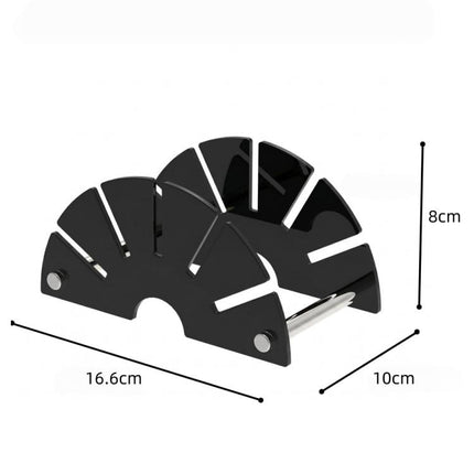 Fan-Shaped Acrylic Desk Organizer Compact Mail Sorter and Letter Holder for Office Desk, YX255 Black