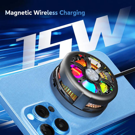 Q6 15W Semiconductor Wireless Charging Phone Cooler Magnetic Fast Cooling RGB Charger