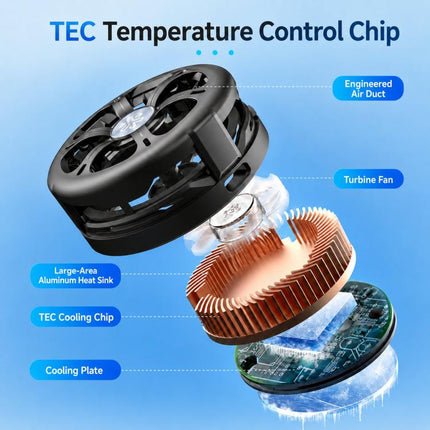 Q6 15W Semiconductor Wireless Charging Phone Cooler Magnetic Fast Cooling RGB Charger