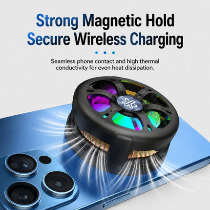 Q6 15W Semiconductor Wireless Charging Phone Cooler Magnetic Fast Cooling RGB Charger