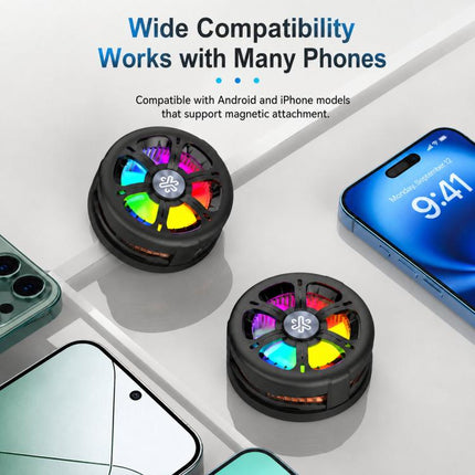 Q6 15W Semiconductor Wireless Charging Phone Cooler Magnetic Fast Cooling RGB Charger