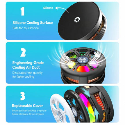 Q6 15W Semiconductor Wireless Charging Phone Cooler Magnetic Fast Cooling RGB Charger