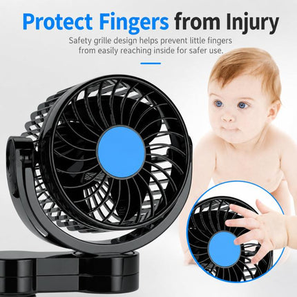 Powerful Rear Seat Cooling Car Fan, English 12V, English 24V