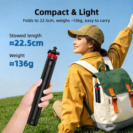 Flymile Ball-head Selfie Extension Rod Tripod For DJI, Insta360, GoPro and Other Action Cameras