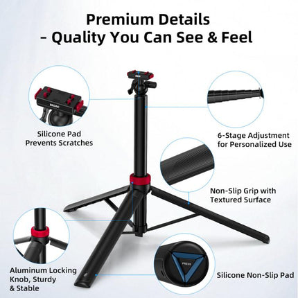 For Insta360 Ace Pro 2 / X5 BRDRC 1.6m Ball Head Quick-Release Tripod Selfie Extension Pole