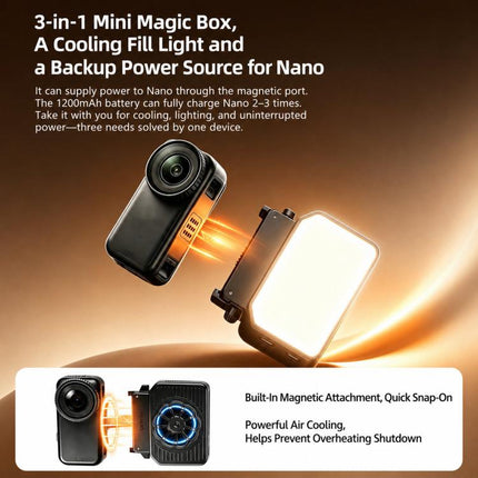 ShiYifan 2 In 1 Cooling Fan & Fill Light, For DJI Osmo Nano, For DJI Osmo Action 6, For DJI Osmo Action 4 / 5, For DJI Osmo Pocket 4 / 3 / Insta360 Luna Ultra