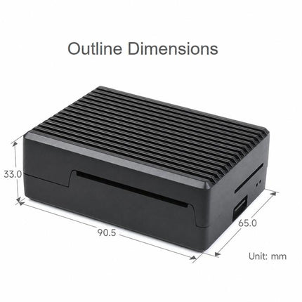 Waveshare 21176 Aluminum Stripe Grooved Case For Raspberry Pi 4, 21176