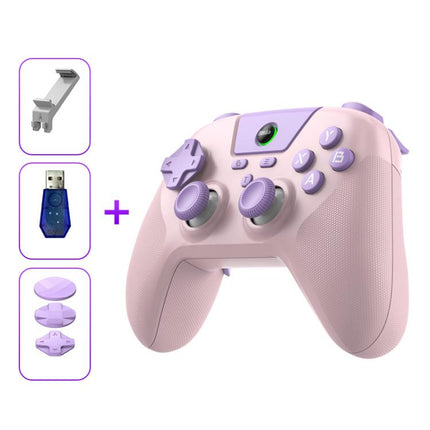 BSP G3 Tri-Mode Game Controller With Carbon Joysticks Macro Keys For PC / Switch / PS4 / iOS & Android, With Stand White, With Stand Black, With Stand Pink, With Stand Purple, With Receiver White, With Receiver Black, With Receiver Pink                ...