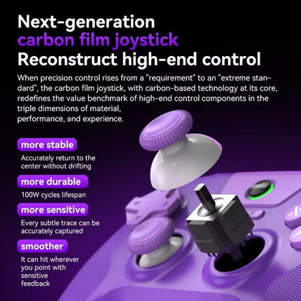 BSP G3 Tri-Mode Game Controller With Carbon Joysticks Macro Keys For PC / Switch / PS4 / iOS & Android, With Stand White, With Stand Black, With Stand Pink, With Stand Purple, With Receiver White, With Receiver Black, With Receiver Pink                ...