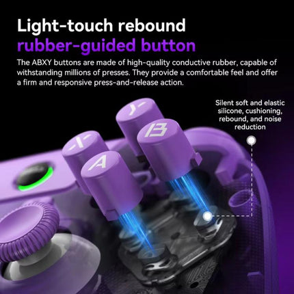 BSP G3 Tri-Mode Game Controller With Carbon Joysticks Macro Keys For PC / Switch / PS4 / iOS & Android, With Stand White, With Stand Black, With Stand Pink, With Stand Purple, With Receiver White, With Receiver Black, With Receiver Pink                ...