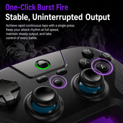 BSP G3 Tri-Mode Game Controller With Carbon Joysticks Macro Keys For PC / Switch / PS4 / iOS & Android, With Stand White, With Stand Black, With Stand Pink, With Stand Purple, With Receiver White, With Receiver Black, With Receiver Pink                ...