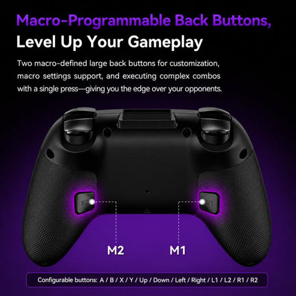 BSP G3 Tri-Mode Game Controller With Carbon Joysticks Macro Keys For PC / Switch / PS4 / iOS & Android, With Stand White, With Stand Black, With Stand Pink, With Stand Purple, With Receiver White, With Receiver Black, With Receiver Pink                ...