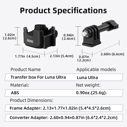 For Insta360 Luna Ultra BRDRC Protective Bezel Expansion Clip Bracket Adapter Base Accessory