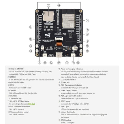 WAVESHARE ESP32-C5 2.73 Inch LCD Display Development Board, 32-Bit RISC-V Processor, Supports Dual-Band 2.4GHz / 5GHz Wi-Fi And Bluetooth 5, 35225