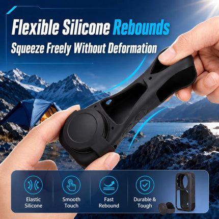For Insta360 X6 Silicone Protective Case & Lens Cap Set Soft Body Sleeve Cover, Silicone Case