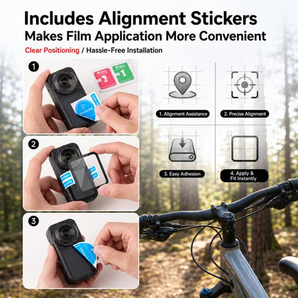 For Insta360 X6 Tempered Glass Screen Protector Ultra-Clear Full Coverage Film, 1 Set, 2 Sets