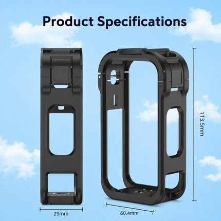 For Insta360 X6 PC Magnetic Quick-Release Frame Cage Protective Camera Housing With Cold Shoe, PC Material