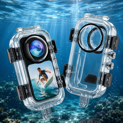 For Insta360 X6 Invisible Waterproof Housing 60m/197f Dive Case with Anti-Fog Inserts 2-prong Version, 2-prong Version