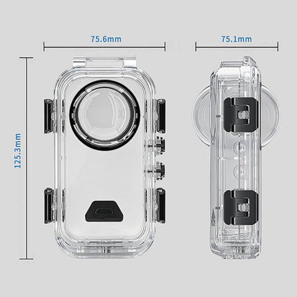 For Insta360 X6 Magnetic Quick Release Invisible Waterproof Housing 60m/197f Dive Case with Anti-Fog Inserts, Magnetic Quick Release