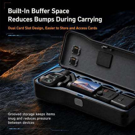 For DJI Pocket 4P Hard Shell Protective Storage Case Box With 3 Filter Slots, 2 SD Card Holders