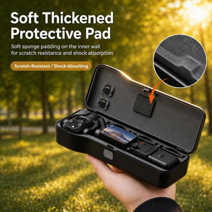 For DJI Pocket 4P Hard Shell Protective Storage Case Box With 3 Filter Slots, 2 SD Card Holders