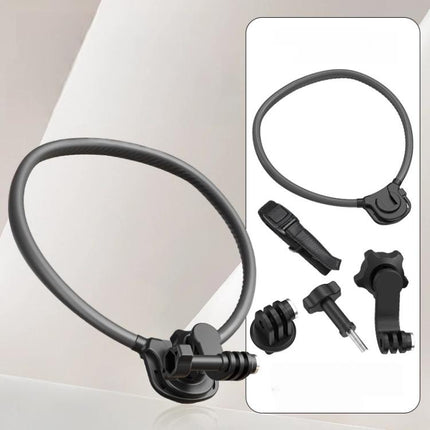 Silicone Neck Mount Holder for Action Camera Flexible POV 360-degree Rotatable Collar Mount, Full Kit, Standard Kit, Basic Kit