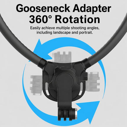 Silicone Neck Mount Holder for Action Camera Flexible POV 360-degree Rotatable Collar Mount, Full Kit, Standard Kit, Basic Kit