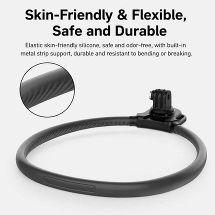 Silicone Neck Mount Holder for Action Camera Flexible POV 360-degree Rotatable Collar Mount, Full Kit, Standard Kit, Basic Kit
