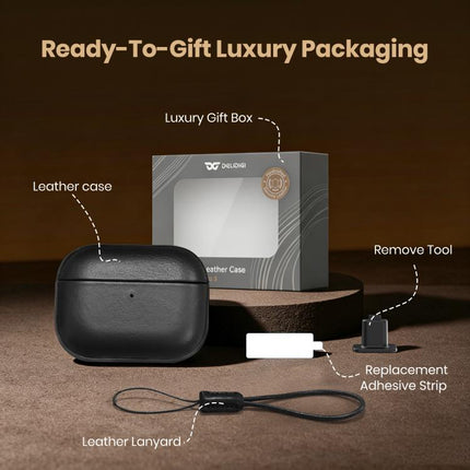 DELIDIGI DD14 Magnetic Vintage Cover With Lanyard Bar, For AirPods Pro 3