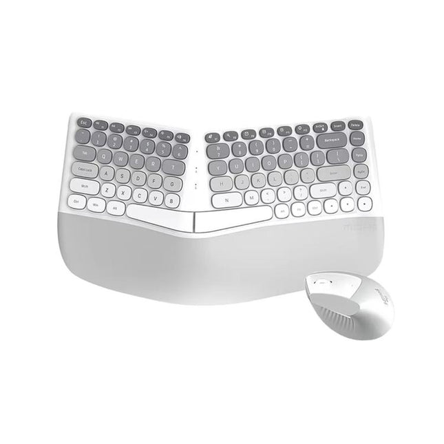 Mofii BOMI Ergonomic Wireless Keyboard and Mouse Split Wave Keyboard With Wrist Rest & Vertical Mouse
